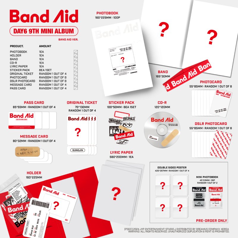 데이식스 (DAY6) - 미니 9집 [Band Aid]