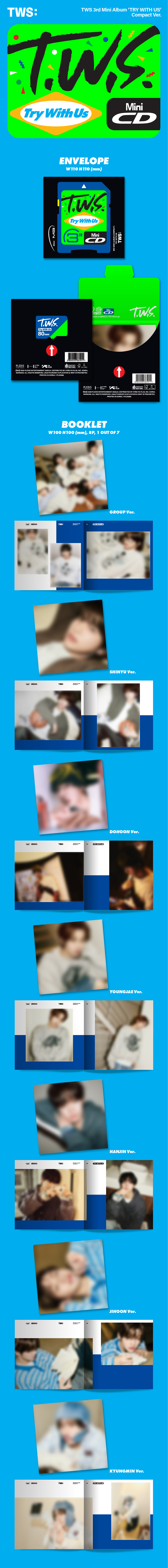 투어스 (TWS) -3rd Mini Album ‘TRY WITH US’ (Compact Ver.) 7종 세트