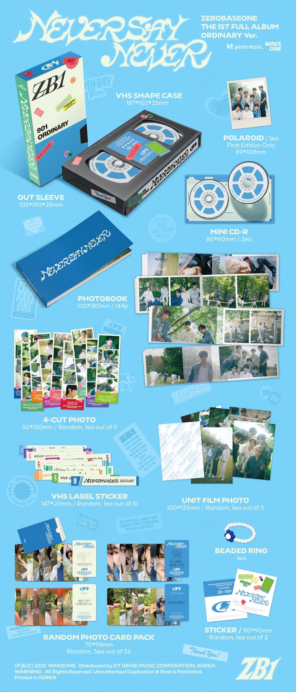제로베이스원 - ZEROBASEONE THE 1ST FULL ALBUM [NEVER SAY NEVER] PHOTOBOOK Ver.(ICON & ORDINARY)(2종 세트)